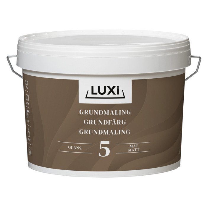 Grunnmaling akryl hvit 2,5 liter - Luxi